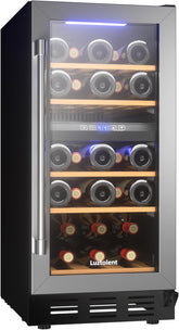 26-Bottle Dual Zone Wine Cooler – 15” Built-In Compressor Fridge