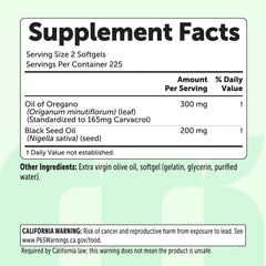 Micro Ingredients Oil of Oregano with Black Seed Oil Softgels