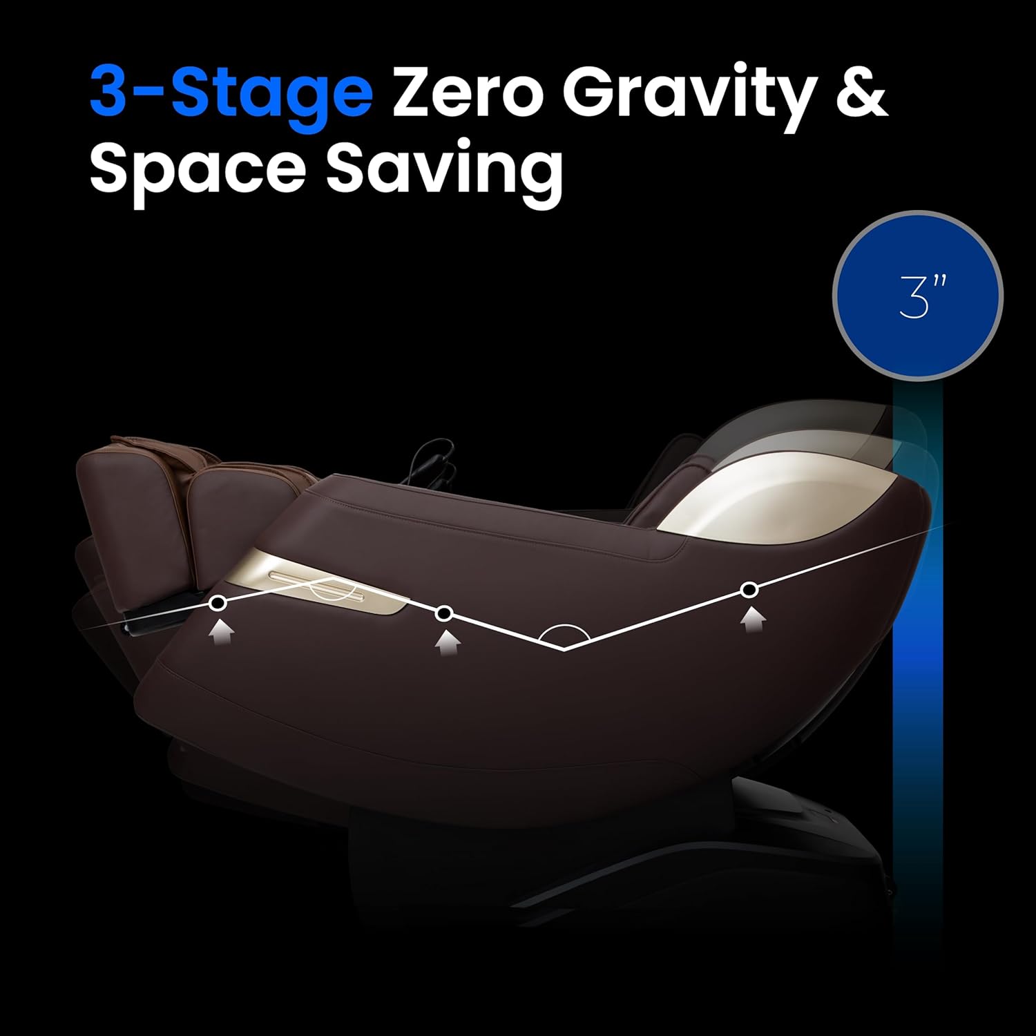 Osaki Titan Quantum Black Massage Chair with 3D SL-Track Rollers, 3 Step Zero Gravity, Full Body Airbag Massage, Intelligent Voice Control, Back & Calf Heat and Foot Roller Massage