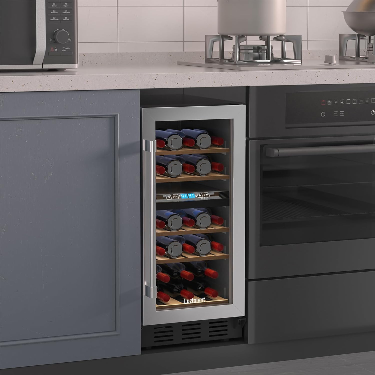 26-Bottle Dual Zone Wine Cooler – 15” Built-In Compressor Fridge