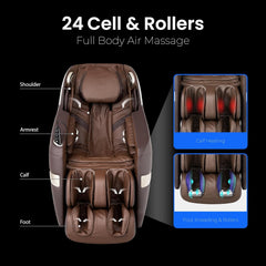 Osaki Titan Quantum Black Massage Chair with 3D SL-Track Rollers, 3 Step Zero Gravity, Full Body Airbag Massage, Intelligent Voice Control, Back & Calf Heat and Foot Roller Massage