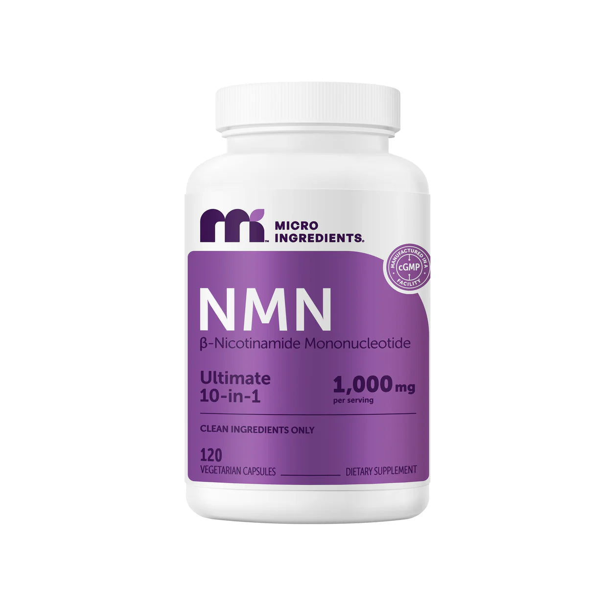 Micro Ingredients NMN Complex 1,000mg Per Serving, Veggie Capsules